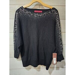 NWT Love Scarlet Black With Sequin  Cuddle Luxe Sweater Size M MSRP $54